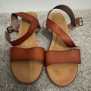 Target Women's Brown Cross-Strap Sandals